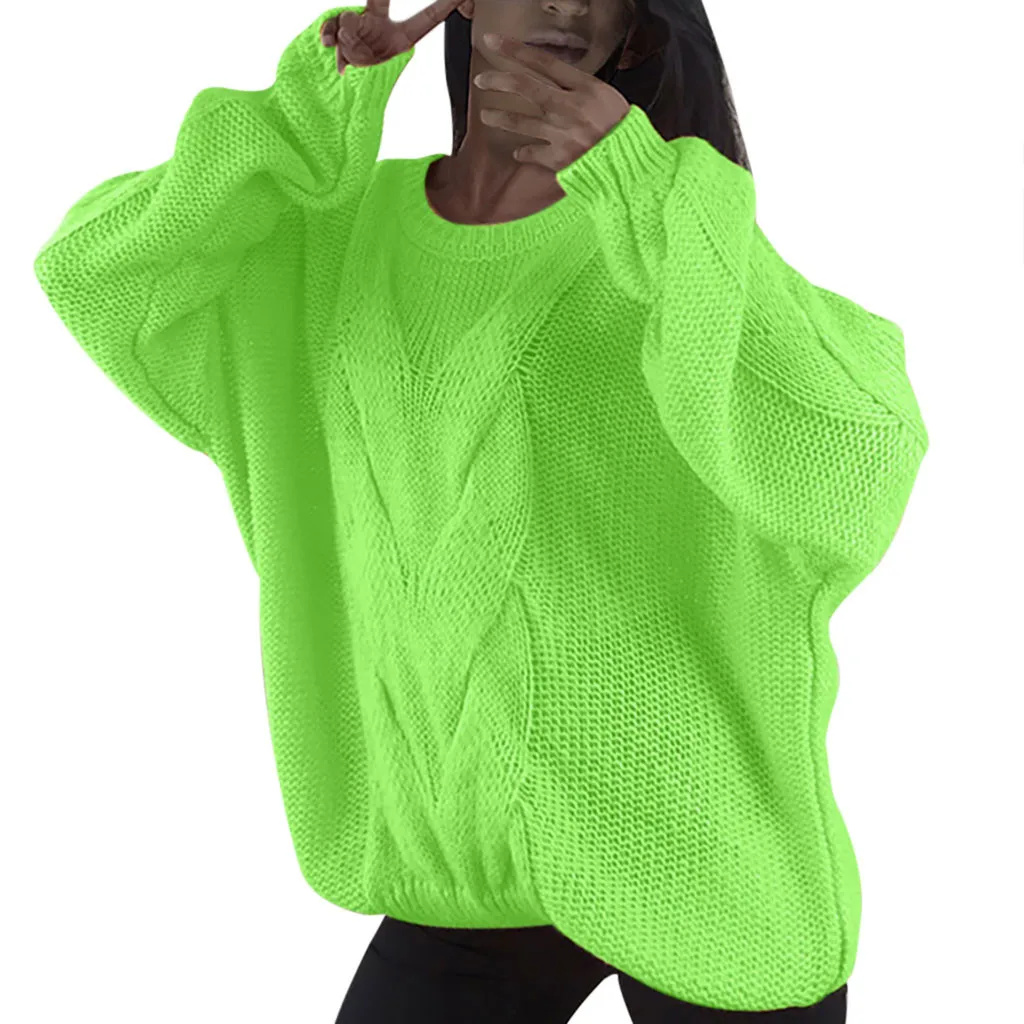 HSU свитер женский свитер цвет соответствующий зимний теплое с длинными рукавами круглый вырез свитер Топы Повседневная Женская одежда Лидер продаж - Цвет: C