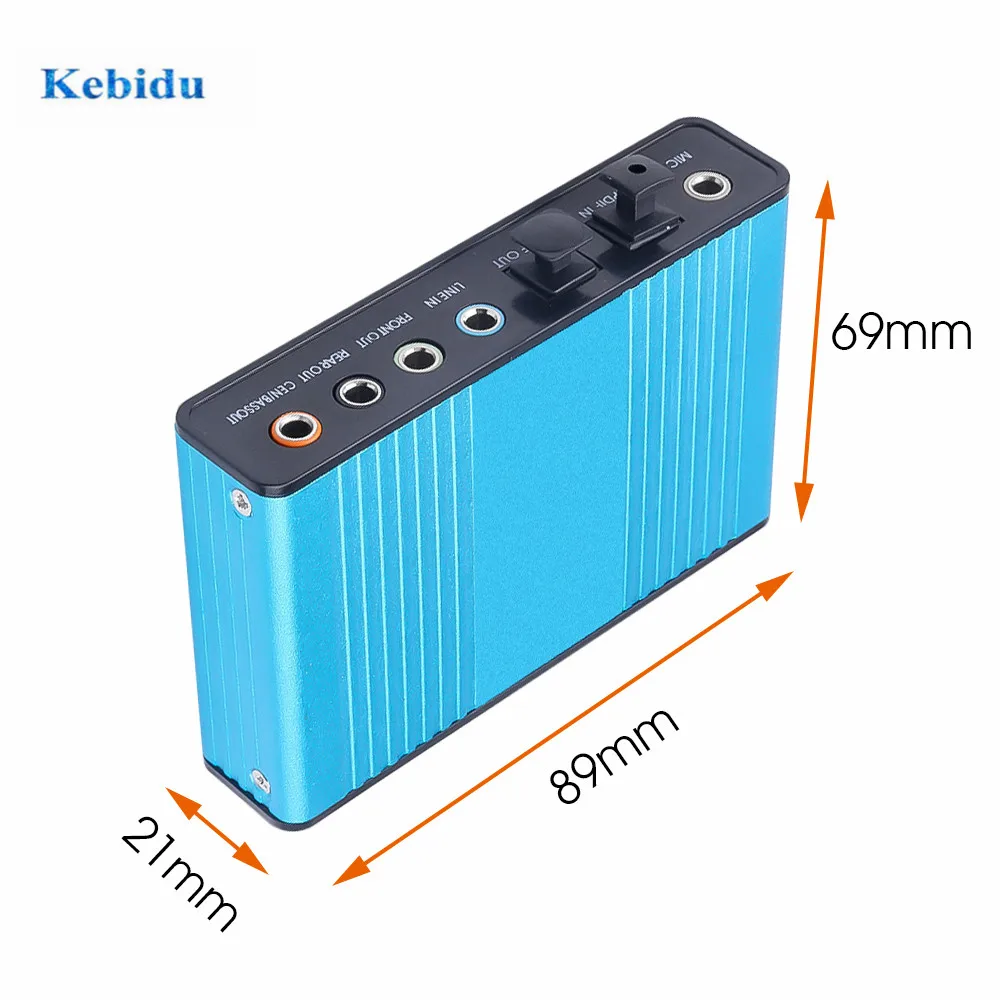 Звуковая карта Kebidu USB 2 0 6 канальная оптическая внешняя звуковая 5 1 контроллер SPDIF