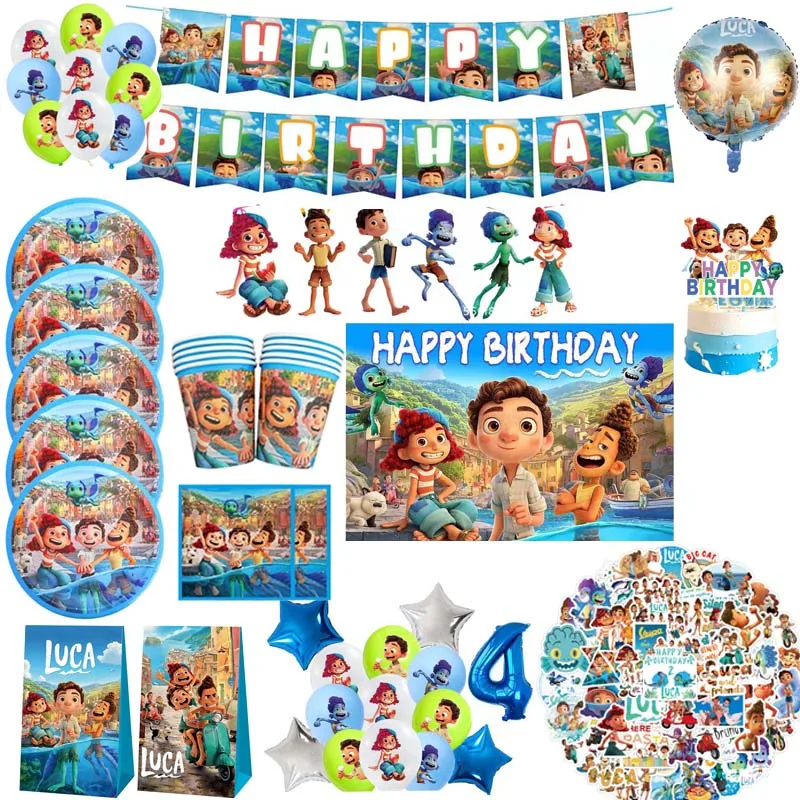 Disney Pixar Luca товары для вечеринок детский день рождения шары торт наборы