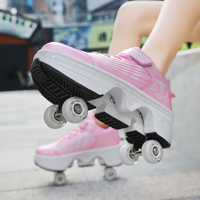 Archeologisch Toelating Beschikbaar Vervorming Skate Schoenen Vrouwen Roller Sneakers Vervorming Parkour  Schoenen Vier Wielen - AliExpress