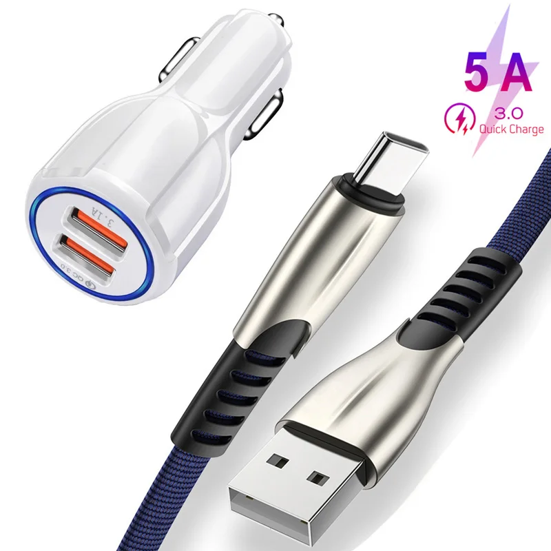 Автомобильное зарядное устройство 5 А USB Type C для Redmi Note 8 7 Pro OnePlus 7T Pro|Зарядные