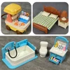 Forest Family 1/12 Scale Bus Furniture Miniatures For Dollhouse Accessories Chairs Kitchen Toy Play House Christmas Girl Gift 2