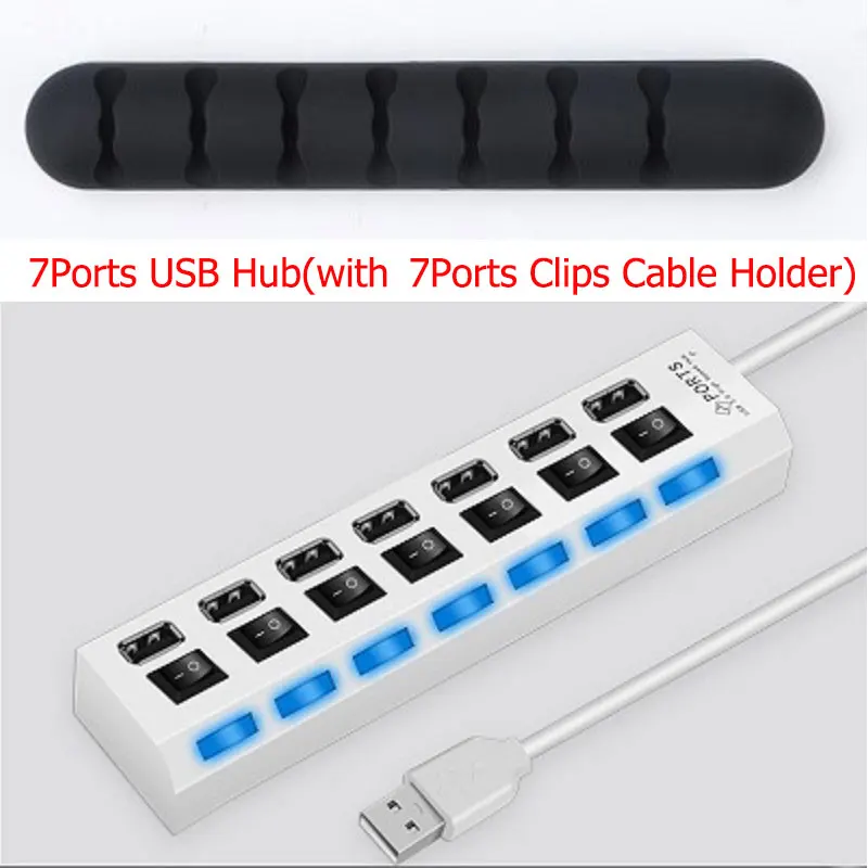 4/7 портов USB 2,0 концентратор 1 м кабель с порт зарядки Micro USB, быстрая передача данных USB удлинитель концентратора разъем расширения для ПК