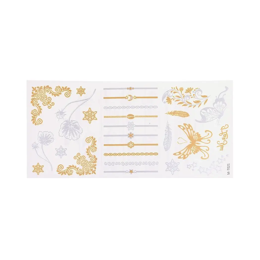 Мода золото искусство тело временная татуировка Геометрическая Съемная Татуировка живопись 10 моделей Доступные наклейки - Цвет: gold type 7