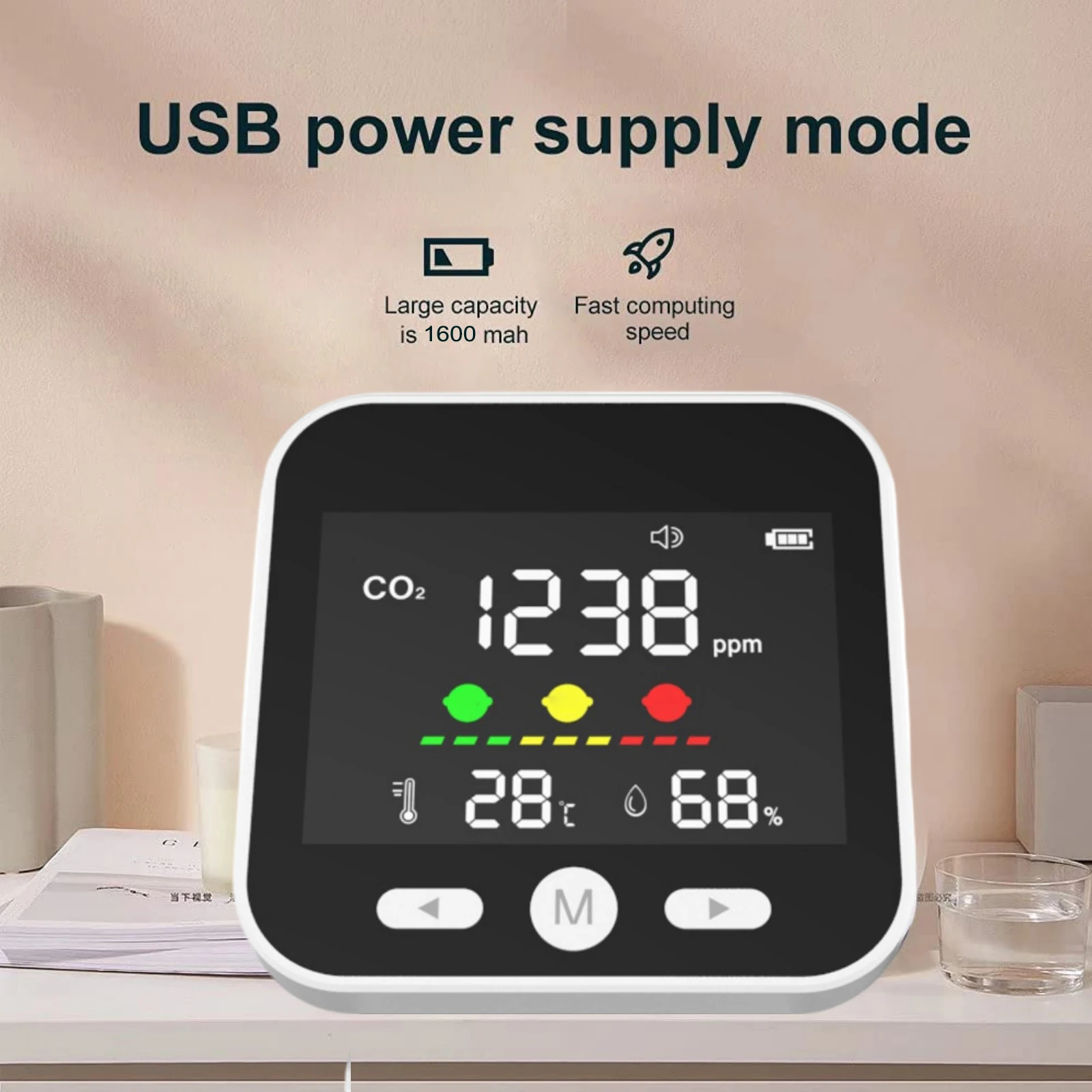 Цифровой ИК-измеритель Co2 DM89 400-5000 Ppm USB датчик углекислого газа анализатор