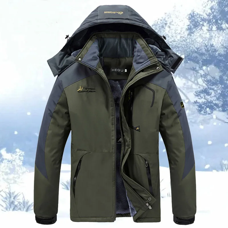 Men's Waterproof Ski Jacket Warm Winter Snow Coat Mountain Windbreaker Hooded Raincoat