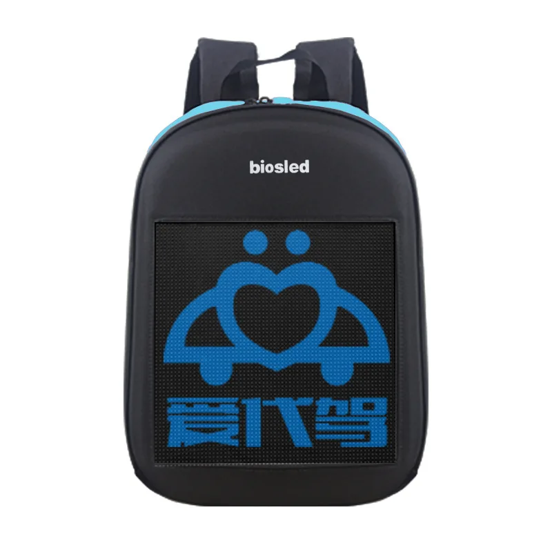 Unisex Men Women Knapsack LED Screen Dynamic Advertising Backpack DIY LED City Walking Advertising Laptop BackBag