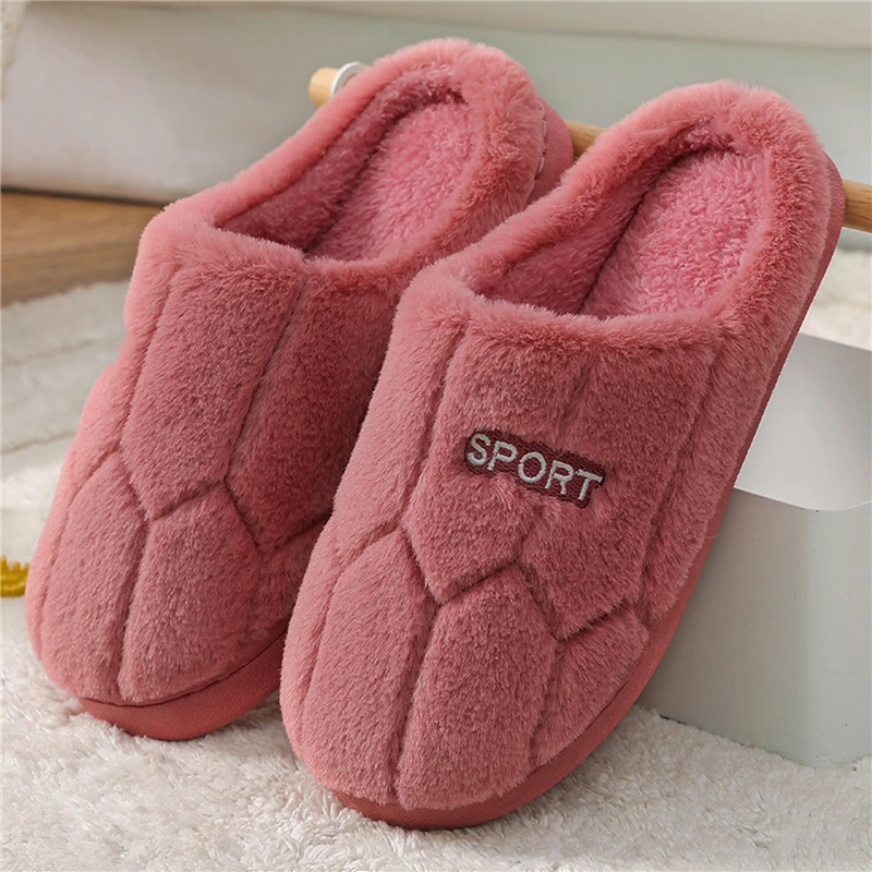 high heel house slippers Luxury Faux Suede Home Women Full Fur Slippers Winter Warm Plush Bedroom Non-Slip Couples Shoes Indoor Ladies Furry Slippers house slippers black House Slippers