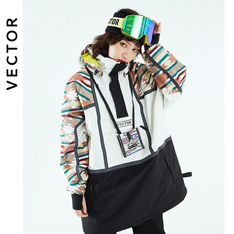 ベクトルスキーウェア女性用フード付きセーター反射トレンドスキー