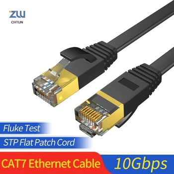 

GCX 10Gbps Cat7 Ethernet Cable STP 8P8C Flat Patch Cable RJ45 Internet Networking Lan Cord for PC Router Cat 7 Cable Network