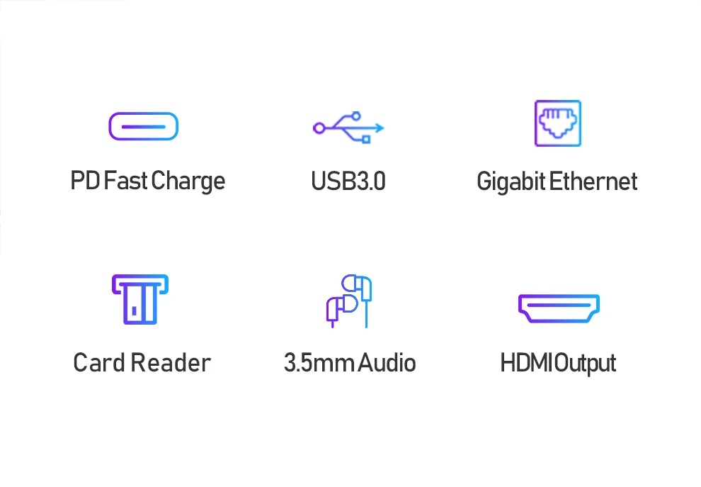 Unnlink USB C концентратор тип C концентратор HDMI 3,5 мм аудио RJ45 Thunderbolt 3 док-станция адаптер для MacBook Pro Galaxy S9 S10 P20 P30 Dex