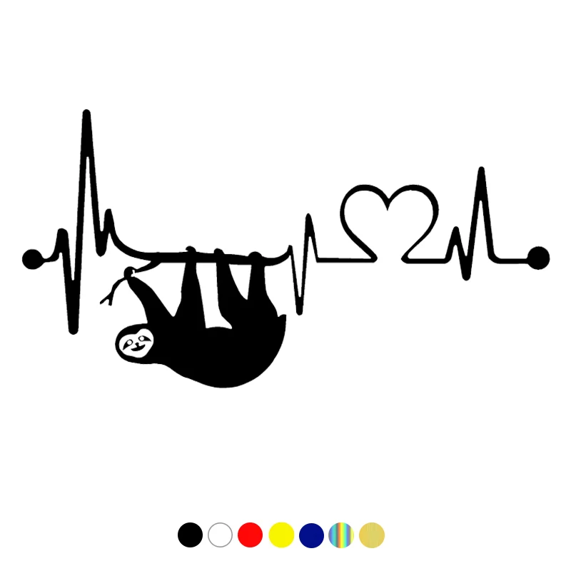 

10736 # виниловая наклейка SLOTH HEATBEAT, автомобильная наклейка, водонепроницаемые автомобильные декорации на бампер, заднее стекло, ноутбук