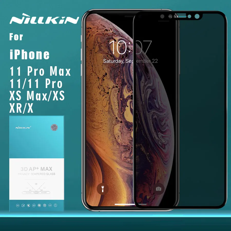 Защитное стекло Nillkin закаленное 3D AP + MAX для iPhone 11 Pro Max X XS XR|Защитные стёкла и