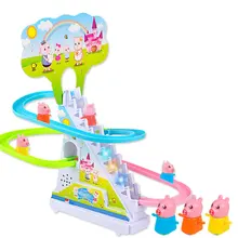 Свинка ползающая лестница легкая музыкальная дорожка Розовая Свинья детские игрушки электрическая дорожка головоломка мальчик девочка родитель-ребенок Интерактивная игрушка детский подарок