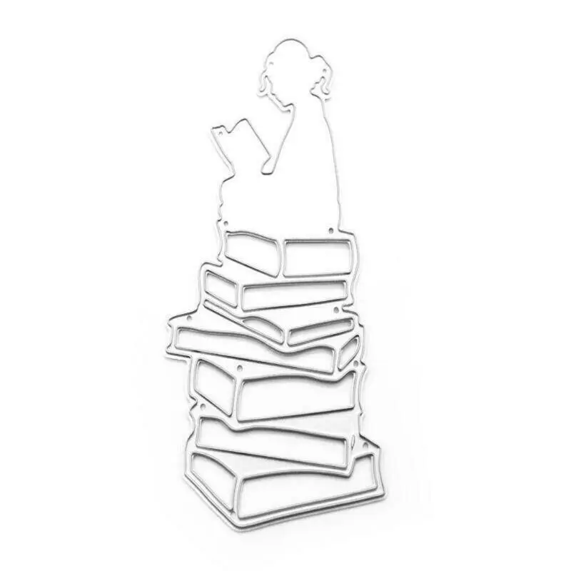 Книга девушка металлическая вырубка штамп трафарет для скрапбукинга "сделай сам" фото штамп для альбомов бумажная карта ремесло вырубка украшения