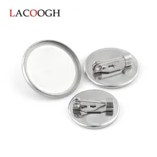 

Lacoogh 10pcs 16 18 20mm Stainless Steel Brooch Base Blank Tray Bezel Fit Cabochon Round Brooch Flat Base Cup DIY Jewelry Making