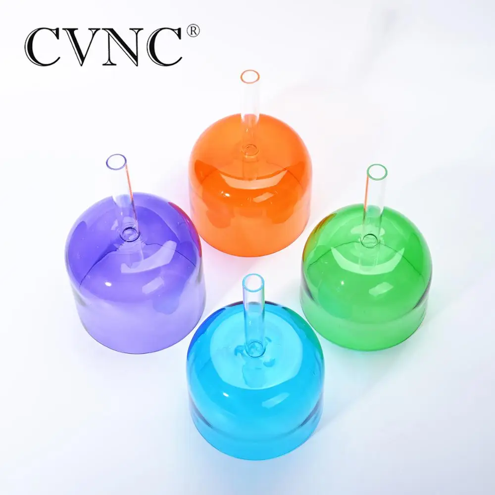 

CVNC Set of 4pcs 7" Note D B F G Hollow Handle Clear Crystal Singing Bowls