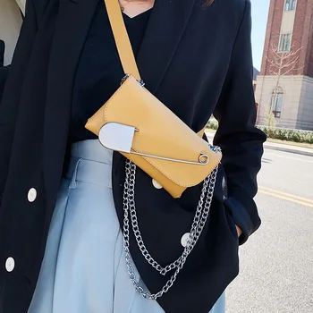 

Design PU Leather Chest Bags For Women 2020 Mini Shoulder Messenger Bag Lady Phone Travel Chain Cool Waist Packs Wallet