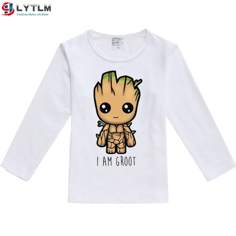 LYTLM 14 лет XXX Groot футболка для мальчиков Camisetas Мстители футболка для девочек футболки для мальчиков 12 лет топы для маленьких девочек Raglans детская одежда - Цвет: CX White