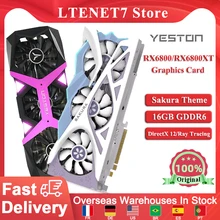 Novo yeston RX6800 16G d6 placa gráfica 7nm 3840 16g/256bit/gddr6 1980 2190mhz 8 + 8pin dp * 3 + hd rx6700/6800xt gpu placa de vídeo jogos