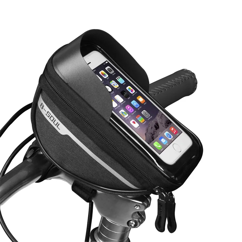 B-SOUL 6.5 Inch Bicycle Touch Screen Bag Waterproof MTB Head Tube Handlebar Accessories Mobile Phone Holder Case | Спорт и