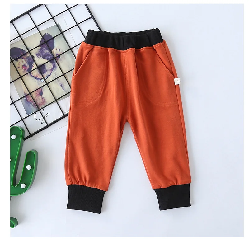 Весенне-осенние новые стильные детские брюки для мужчин и женщин повседневные хлопковые разноцветные штаны с карманами