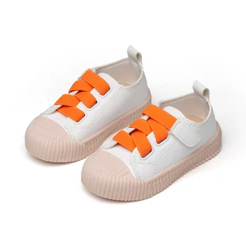 

Boy Kids Flat Sneakers Children Girl Casual Leather Shoes Candy Colors Soft Bottom Spring Autumn fashionable SZ124