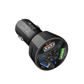 

Splitter Car Charger 3USB Cigarette Lighter Charger Car Socket Real-time Voltage 12V 24v Auto Accessories Fast Charging