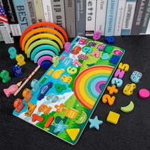 5 em 1 correspondência de madeira jogo de tabuleiro brinquedo interação pai filho crianças classificando formas placa de correspondência montessori brinquedo educacional
