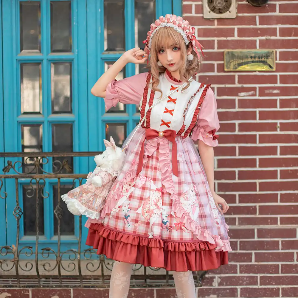 Sweet Lolita Victorian Dress Classic Loli Cosplay Pink Skirt Short