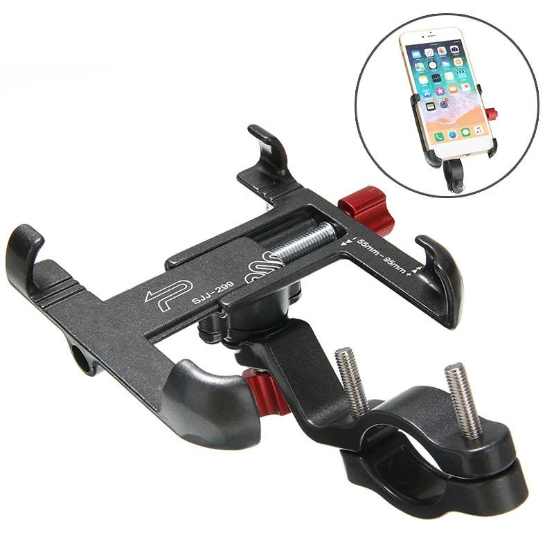 

High Quality Aluminum Alloy 360 Degree Motorcycle Bicycle Bike Handlebar Mount Cell Phone Holder For iphone 8 7 6 X XR XS Max