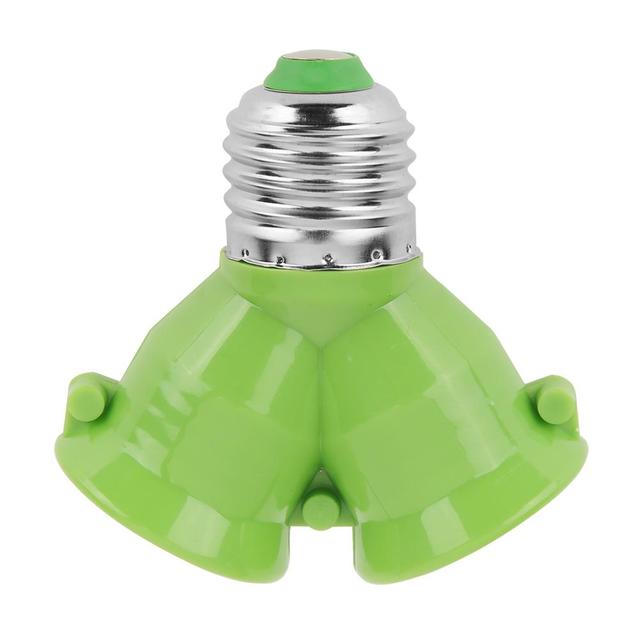 In 1 Double E27 Socket Base Bulb Extender Splitter Contact Adapter Converter Plug Halogen Light Lamp Bulb Holder Copper