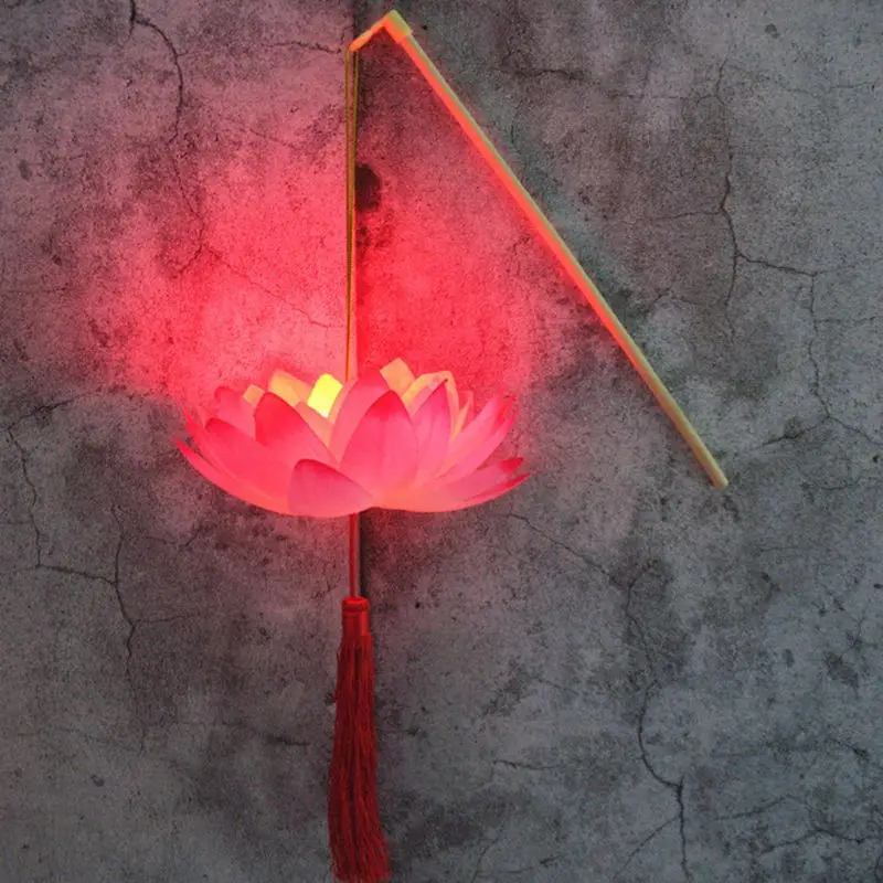 Portable Amazing Blossom Lotus Flower Light Lamp Party Glowing Lanterns For Mid-Autumn Festival Gift Dancing Props
