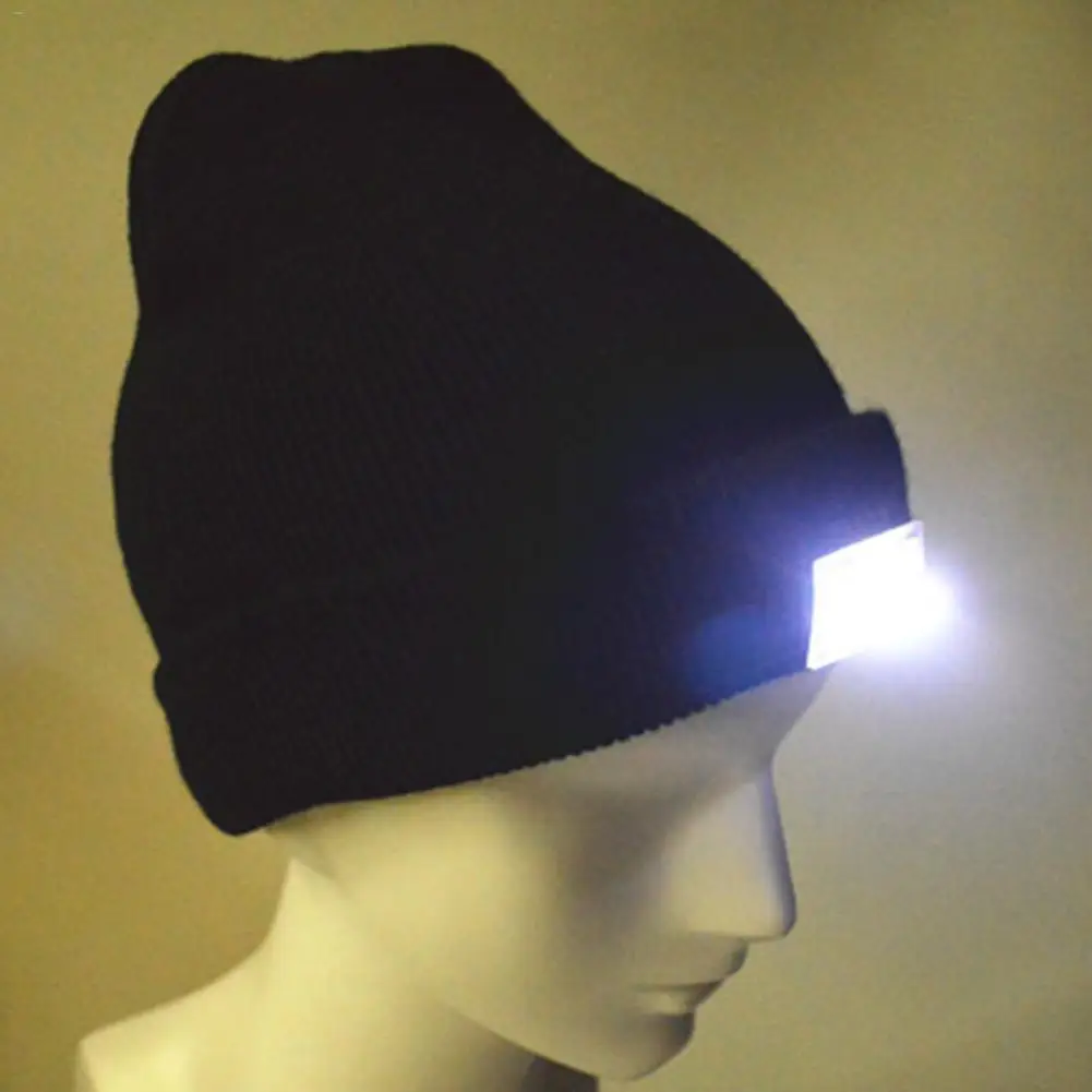 

Soft Comfortable 5 LED Lighted Cap Winter Warm Beanie Angling Camping Hat Illuminated Led Fishing Cap