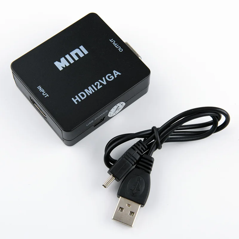 Black Прямая поставка с фабрики HDMI в VGA видео конвертер HD HDMI в VGA конвертер HDMI2VGA - Цвет: Black