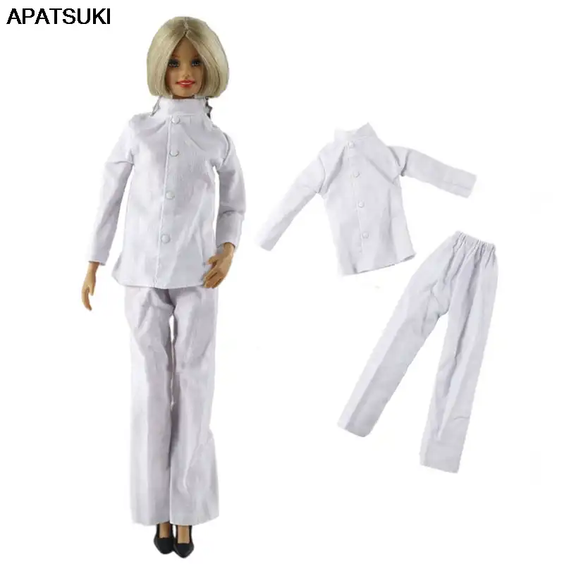 白セット服長袖トップス ロングパンツのバービー人形の衣装服 Diy コスプレパーティー衣装 1 6 Bjd 人形おもちゃ Aliexpress