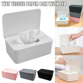 

Dustproof Tissue Storage Box Case Wet Wipes Dispenser Holder with Lid for Home Office LKS99