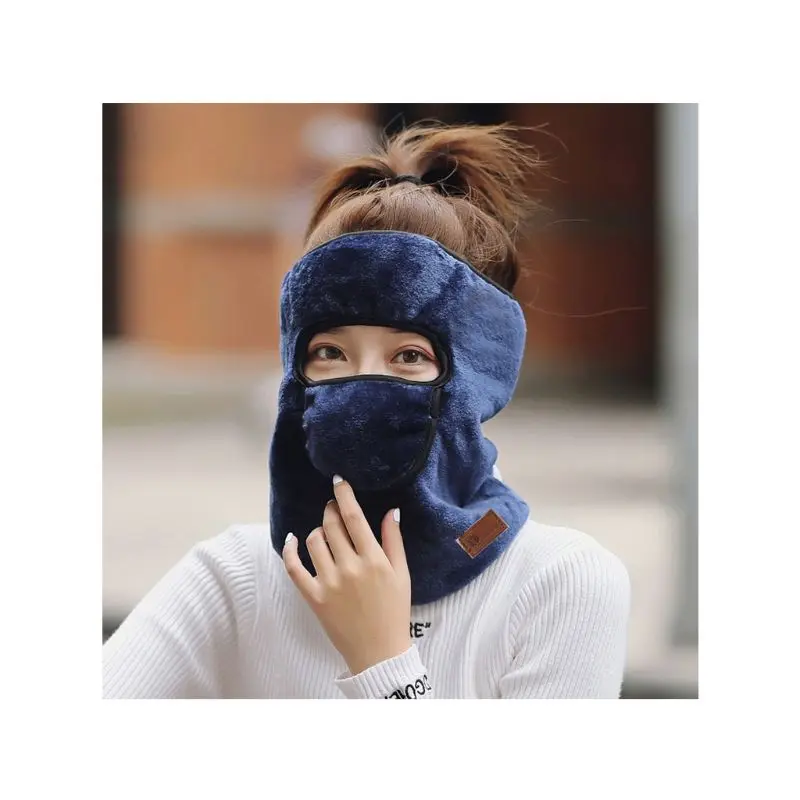 Men Women Winter Outdoor Neck Warm Face Mask Quick Dry Windproof Protection Fleece Hat Skiing Cap Cycling Sports Masks X5XC - Цвет: DB