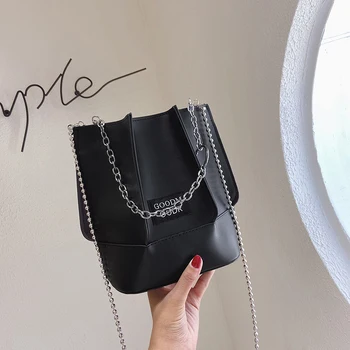 

Black Fashion Crossbody Bags For Women 2020 Chains Shoulder Bag Luxury Designer Hand Bags PU Leather Shopping Bag