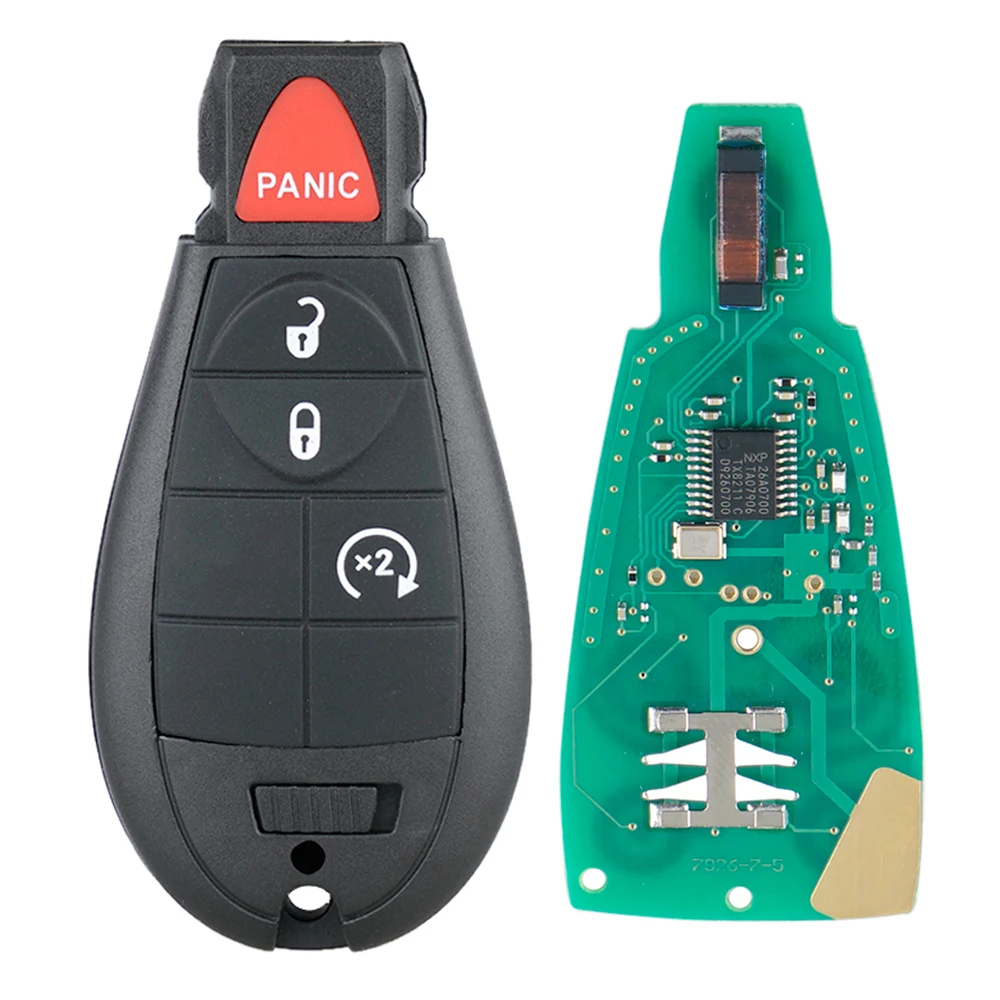 

433MHz 4 Buttons Remote Car Key Fob with Chip GQ4-53T Car Auto Replacement for Dodge 2013 - 2017 DODGE RAM 1500 2500 3500