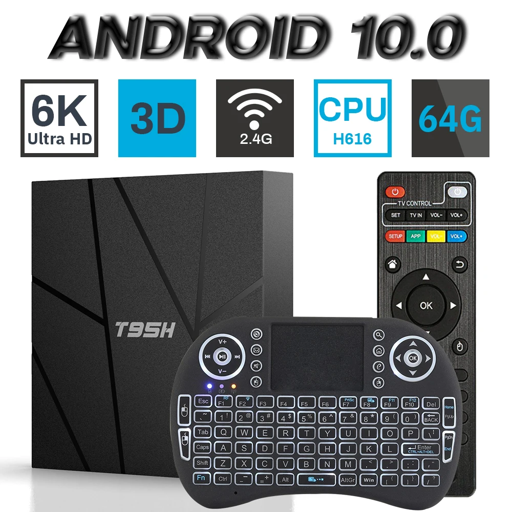 ТВ-приставка Transpeed на Android 10 Allwinner H616 T95H голосовой помощник 2 4 ГГц Youtube Google |