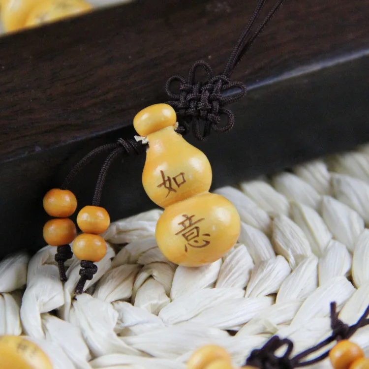 Персиковый деревянный брелок Подвеска сумка «Lucky gourd» орнамент приносит ключ безопасности орнамент кулон маленькие аксессуары из горлянки