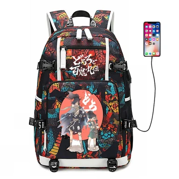 

Dororo Hyakki Maru Anime School Bags for Teenage Girls Large Travel Bagpack USB Charging Laptop Backpack Canvas Bookbag Rugzak