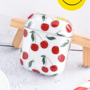 

Cartoon Fruit Patterned Wireless headset Cover for AirPods 1 2 Earphone Charging Box Hard Cute Transparent Case for AirPods 1 2