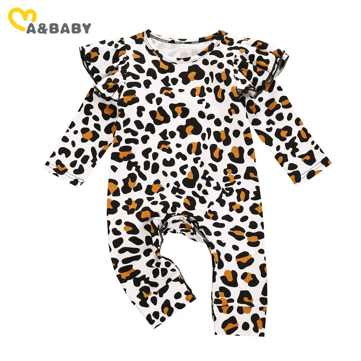 

Ma&Baby 0-24M Spring Autumn Newborn Infant Baby Girl Leopard Jumpsuit Ruffles Romper Long Sleeve Clothes Baby Costumes