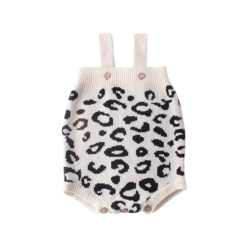 Leopard romper Модные детские комбинезоны для девочек; Детский комбинезон в клетку; комбинезон для маленьких девочек с пальто; Детский комбинезон; одежда для малышей; Детский костюм - Цвет: Leopard romper