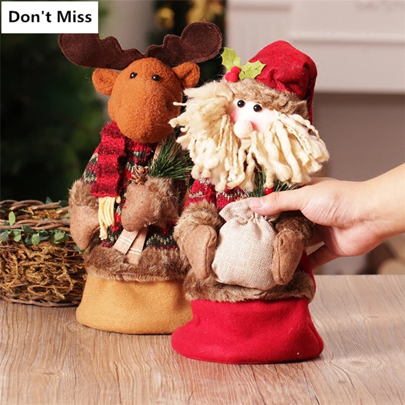 Новогодний adornos de navidad Рождественский Санта-Клаус снеговик лося куклы стоящая Статуэтка Navidad рождественские украшения для дома