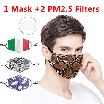 

3D Animal Snakeskin design Printing Mask Motorcycle Face Mask Masks Unisex Protection PM2.5 Breathing Filter Mouth Muffles