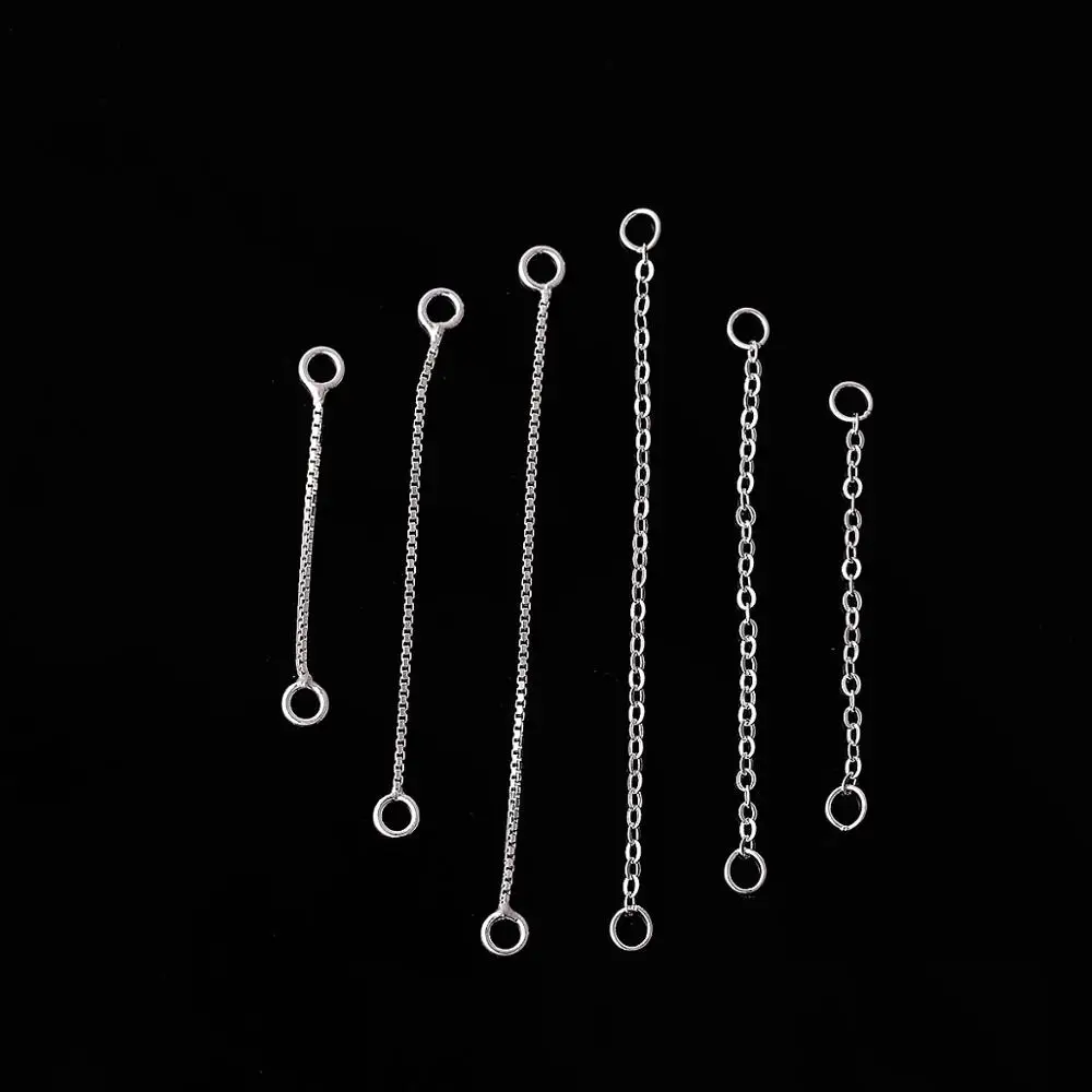 

2pcs/lot 925 Sterling Silver Ear Line Double O-Chain Link Chain Silver Jewellery Making Findings DIY Earring Thread Accessories