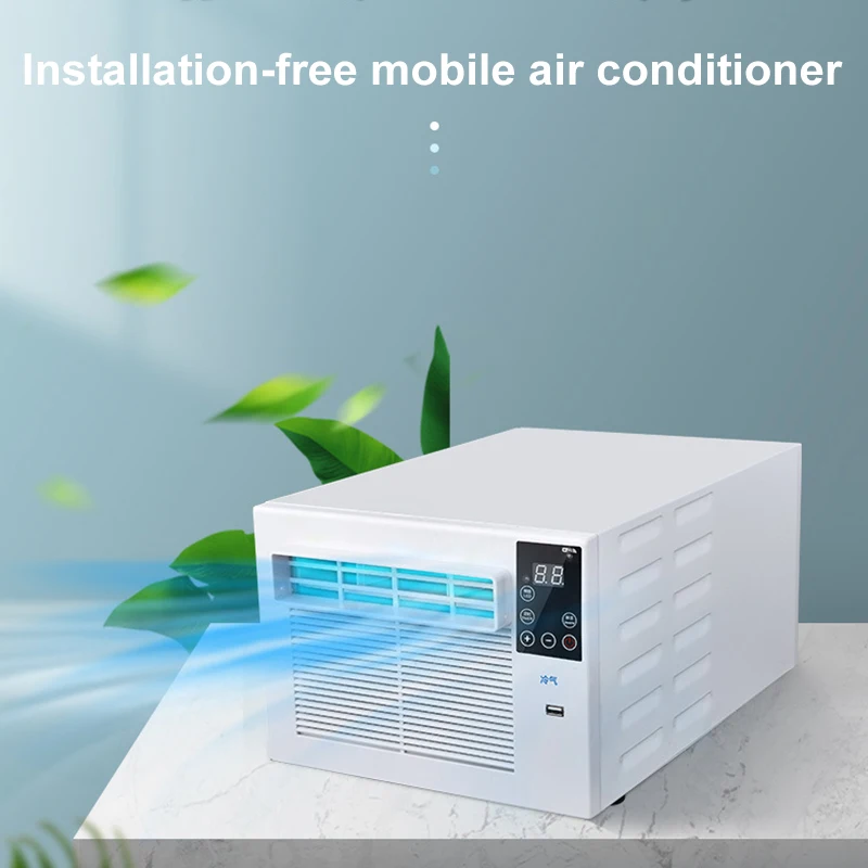 Portable Small Desktop Refrigeration Air Conditioner Dormitory Air Cooler Remote Control LED Control Panel Fan Air Conditioner